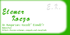 elemer koczo business card